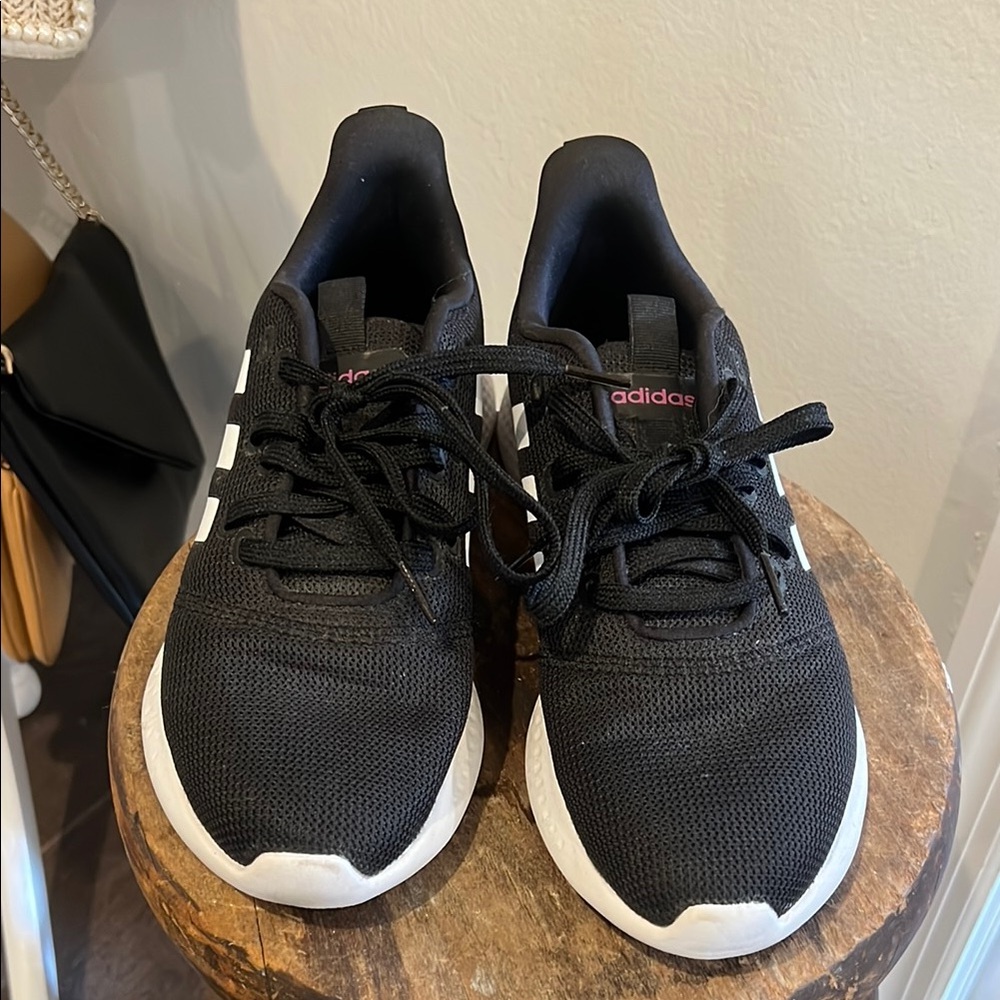 Adidas Black and White Athletic Shoes